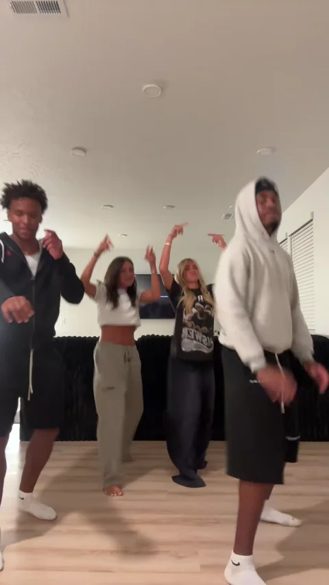 Group of friends dancing